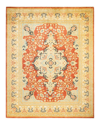 Traditional Mogul Orange Wool Area Rug 8' 1" x 10' 3" - Solo Rugs