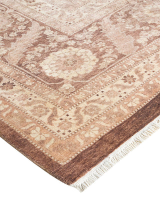 Traditional Mogul Brown Wool Area Rug 9' 6" x 11' 5" - Solo Rugs