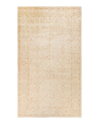 Traditional Mogul Ivory Wool Area Rug 9' 1" x 16' 2" - Solo Rugs