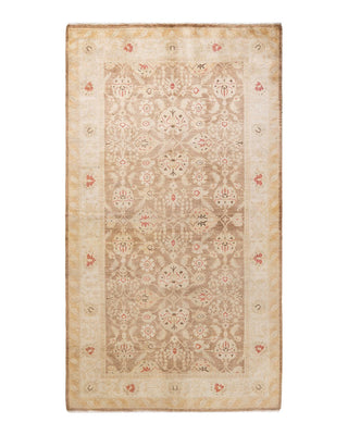 Traditional Mogul Brown Wool Area Rug 4' 4" x 7' 7" - Solo Rugs