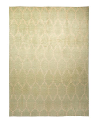 Contemporary Eclectic Green Wool Area Rug 8' 10" x 12' 3" - Solo Rugs