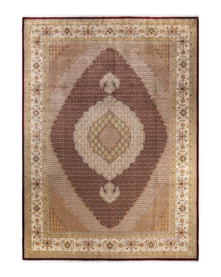 Traditional Mogul Red Wool Area Rug 10' 0" x 14' 0" - Solo Rugs