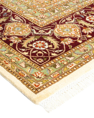 Traditional Mogul Ivory Wool Area Rug 9' 2" x 11' 10" - Solo Rugs