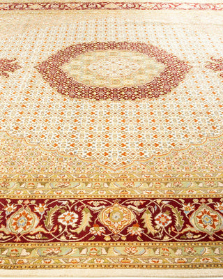 Traditional Mogul Ivory Wool Area Rug 9' 2" x 11' 10" - Solo Rugs