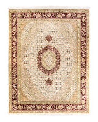 Traditional Mogul Ivory Wool Area Rug 9' 2" x 11' 10" - Solo Rugs