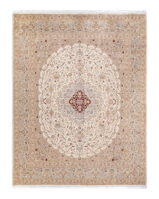 Traditional Mogul Ivory Wool Area Rug 8' 2" x 10' 3" - Solo Rugs