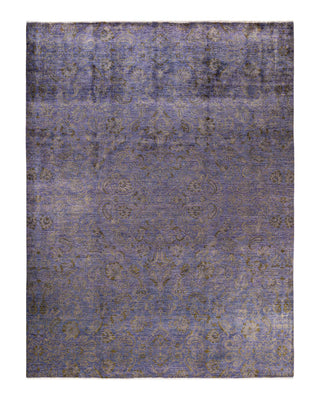 Contemporary Suzani Purple Wool Area Rug 9' 1" x 11' 8" - Solo Rugs