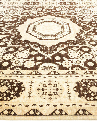 Contemporary Eclectic Brown Wool Area Rug 8' 8" x 11' 1" - Solo Rugs