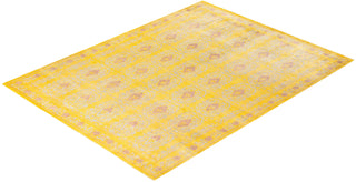 Contemporary Eclectic Light Blue Wool Area Rug 9' 1" x 12' 1" - Solo Rugs