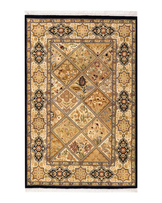 Traditional Mogul Brown Wool Area Rug 2' 8" x 4' 2" - Solo Rugs