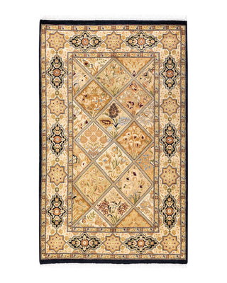 Traditional Mogul Brown Wool Area Rug 2' 8" x 4' 4" - Solo Rugs