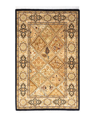 Traditional Mogul Brown Wool Runner 2' 8" x 4' 2" - Solo Rugs