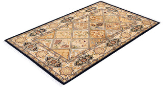Traditional Mogul Brown Wool Area Rug 2' 8" x 4' 2" - Solo Rugs