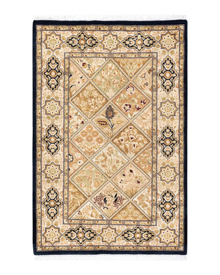 Traditional Mogul Brown Wool Area Rug 2' 8" x 4' 1" - Solo Rugs