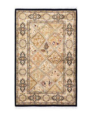 Traditional Mogul Brown Wool Area Rug 2' 8" x 4' 1" - Solo Rugs