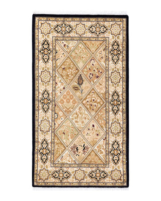 Traditional Mogul Brown Wool Area Rug 2' 7" x 4' 7" - Solo Rugs