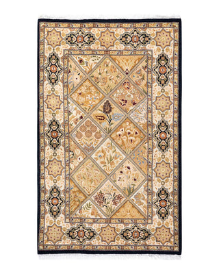 Traditional Mogul Brown Wool Area Rug 2' 8" x 4' 3" - Solo Rugs