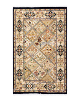 Traditional Mogul Brown Wool Area Rug 2' 8" x 4' 2" - Solo Rugs