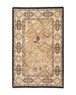 Traditional Mogul Brown Wool Area Rug 2' 8" x 4' 1" - Solo Rugs