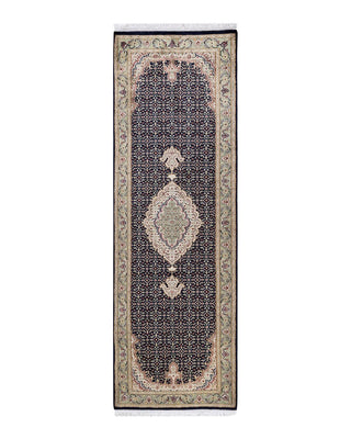 Traditional Mogul Blue Wool Runner 2' 7" x 8' 2" - Solo Rugs