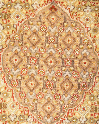 Traditional Mogul Green Wool Area Rug 9' 0" x 12' 4" - Solo Rugs
