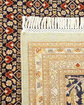 Traditional Mogul Green Wool Area Rug 9' 0" x 12' 4" - Solo Rugs