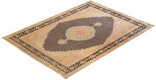Traditional Mogul Green Wool Area Rug 9' 0" x 12' 4" - Solo Rugs