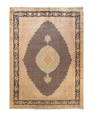 Traditional Mogul Green Wool Area Rug 9' 0" x 12' 4" - Solo Rugs