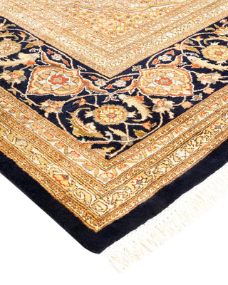 Traditional Mogul Blue Wool Area Rug 9' 1" x 12' 5" - Solo Rugs