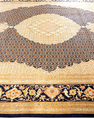 Traditional Mogul Blue Wool Area Rug 9' 1" x 12' 5" - Solo Rugs