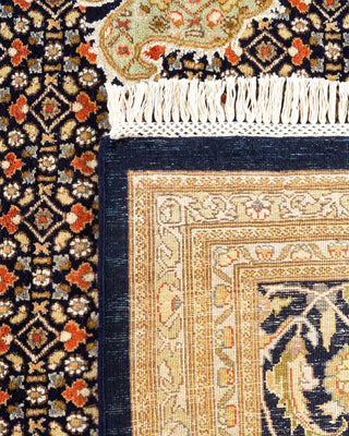 Traditional Mogul Blue Wool Area Rug 9' 1" x 12' 5" - Solo Rugs