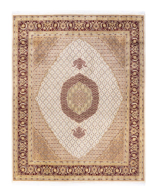 Traditional Mogul Ivory Wool Area Rug 8' 1" x 10' 4" - Solo Rugs