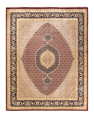 Traditional Mogul Red Wool Area Rug 8' 1" x 10' 1" - Solo Rugs