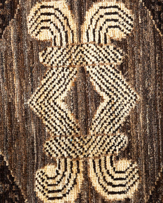 Contemporary Eclectic Brown Wool Area Rug 9' 1" x 12' 3" - Solo Rugs