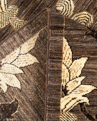 Contemporary Eclectic Brown Wool Area Rug 9' 1" x 12' 3" - Solo Rugs