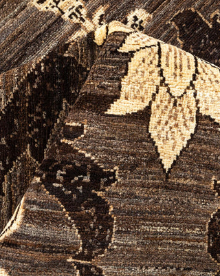 Contemporary Eclectic Brown Wool Area Rug 9' 1" x 12' 3" - Solo Rugs