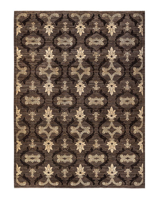 Contemporary Eclectic Brown Wool Area Rug 9' 1" x 12' 3" - Solo Rugs
