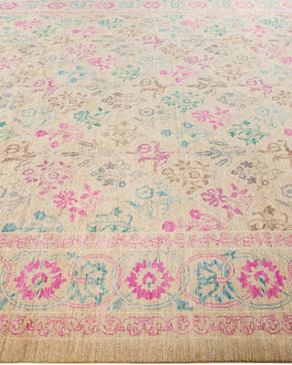 Contemporary Eclectic Ivory Wool Area Rug 9' 0" x 11' 9" - Solo Rugs