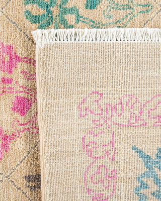 Contemporary Eclectic Ivory Wool Area Rug 9' 0" x 11' 9" - Solo Rugs