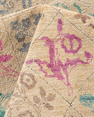 Contemporary Eclectic Ivory Wool Area Rug 9' 0" x 11' 9" - Solo Rugs