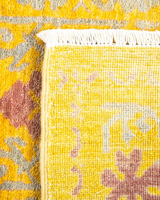 Contemporary Eclectic Yellow Wool Runner 3' 1" x 8' 3" - Solo Rugs