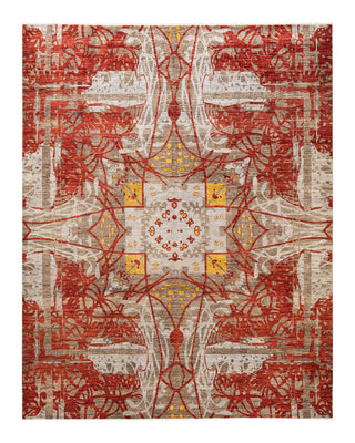 Contemporary Eclectic Gray Wool Area Rug 9' 1" x 11' 9" - Solo Rugs