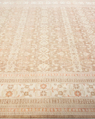 Traditional Mogul Beige Wool Area Rug 8' 1" x 9' 10" - Solo Rugs