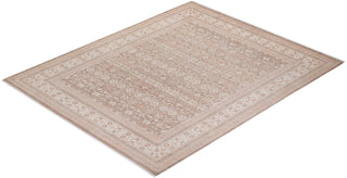 Traditional Mogul Beige Wool Area Rug 8' 1" x 9' 10" - Solo Rugs