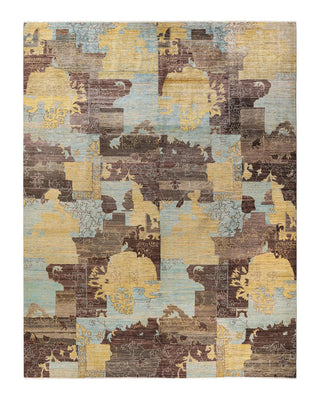 Contemporary Eclectic Brown Wool Area Rug 10' 0" x 13' 3" - Solo Rugs