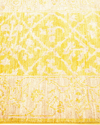 Contemporary Eclectic Yellow Wool Runner 2' 9" x 11' 8" - Solo Rugs