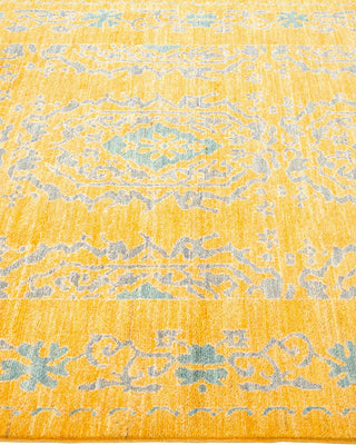 Contemporary Eclectic Yellow Wool Area Rug 4' 1" x 6' 1" - Solo Rugs