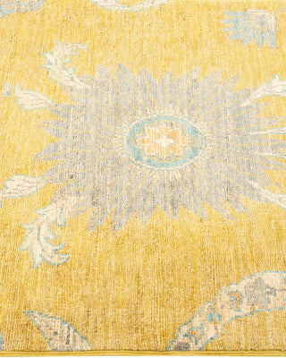 Contemporary Eclectic Yellow Wool Runner 2' 4" x 9' 9" - Solo Rugs