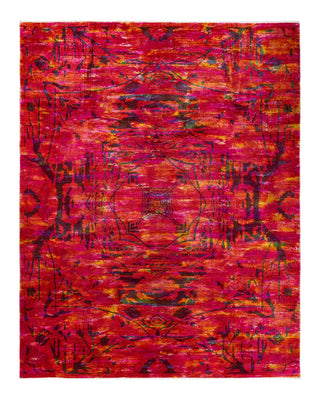 Contemporary Vibrance Purple Wool Area Rug 8' 2" x 10' 1" - Solo Rugs
