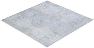 Contemporary Vibrance Light Gray Wool Area Rug 5' 3" x 5' 4" - Solo Rugs